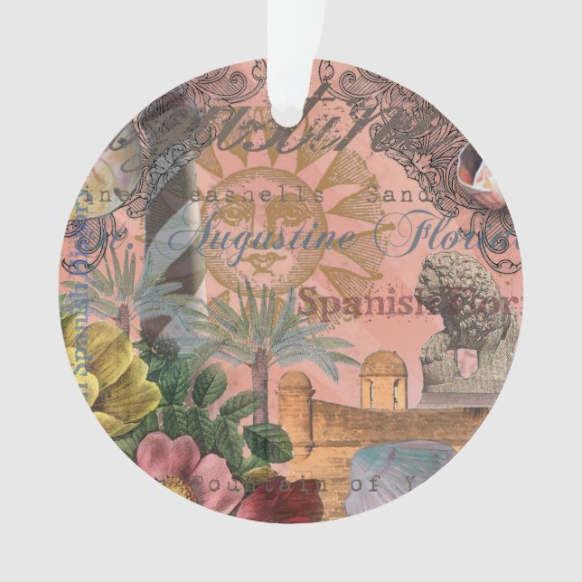 Ornamento santo augustine florida viagem antiquada arte (Frente)