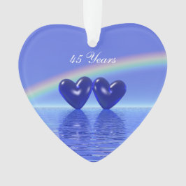 Ornamento Sapphire Hearts do 45º aniversário
