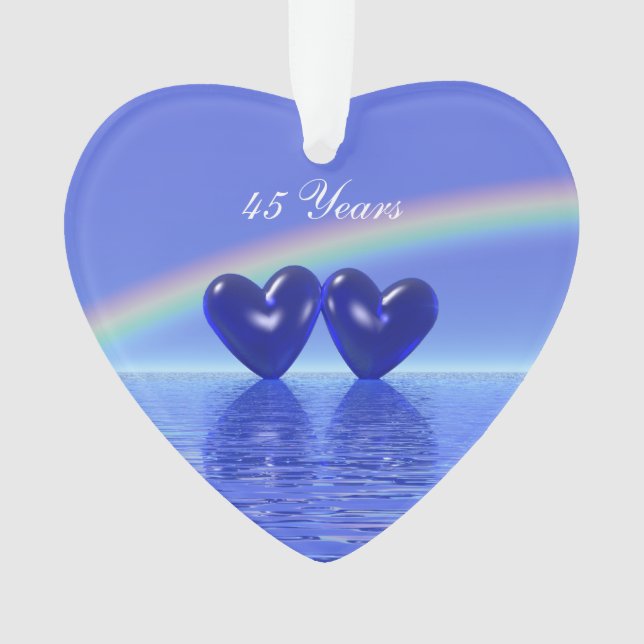 Ornamento Sapphire Hearts do 45º aniversário (Frente)