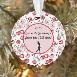Ornamento Saudações de 2025 da Época do Golf-Themed do 19° b