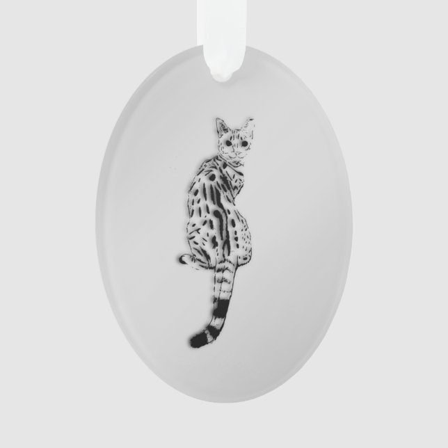 Ornamento Savannah Cat Silver (Frente)
