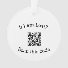 Ornamento Scan QR code lost found me code pet