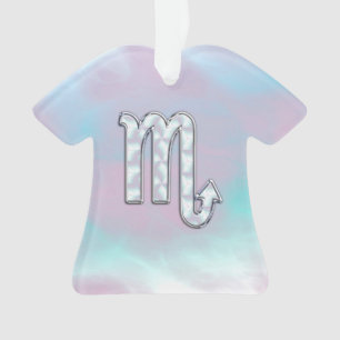 Ornamento Scorpio Zodiac Símbolo em Mãe do Estilo Pérola