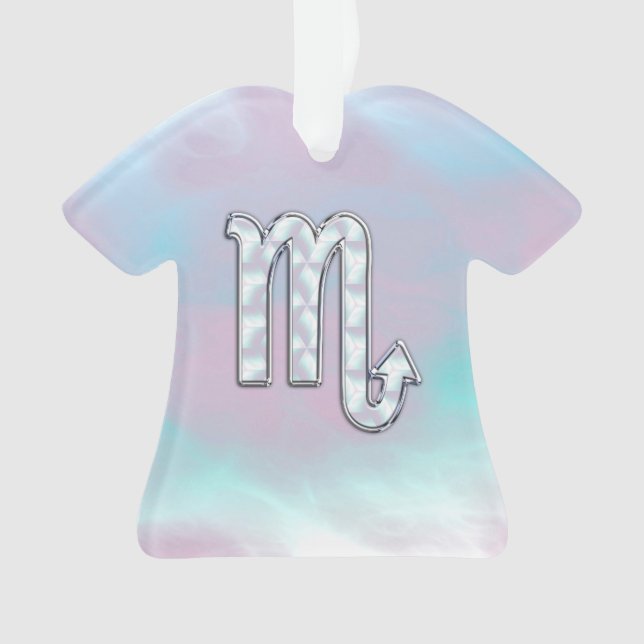 Ornamento Scorpio Zodiac Símbolo em Mãe do Estilo Pérola (Frente)