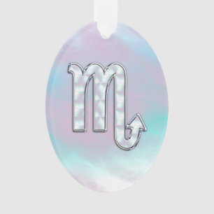 Ornamento Scorpio Zodiac Símbolo em Mãe do Estilo Pérola