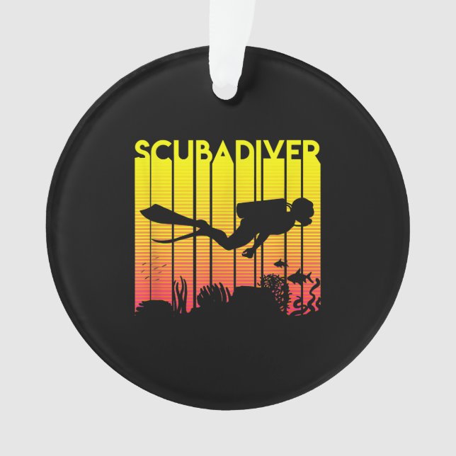 Ornamento Scuba Diver Silhouette Merge Nadador (Frente)