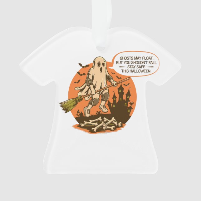 Ornamento Segurança do Fantasma do Halloween - Mantenha-se s (Frente)