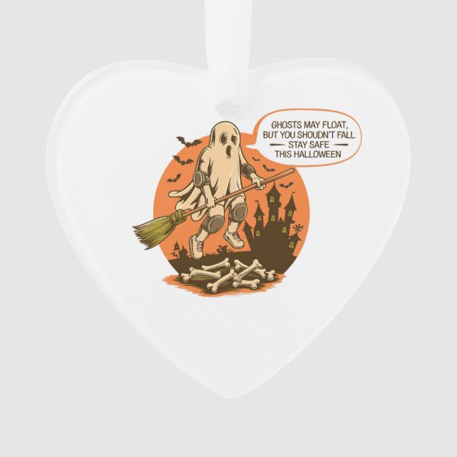 Ornamento Segurança do Fantasma do Halloween - Mantenha-se s (Frente)