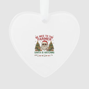 Ornamento Seja Legal Fazendeiro Papai Noel Animais de Fazend