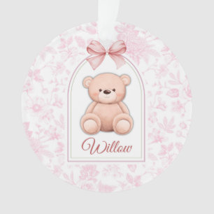 Ornamento Selvagem Design de Enfermeiro de Urso Rosa Perso