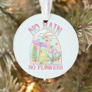 Ornamento Sem Chuva, Sem Flores Floral e Cogumelo Inspirad