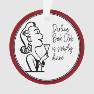 Ornamento Senhora retro do vintage do amigo do clube de