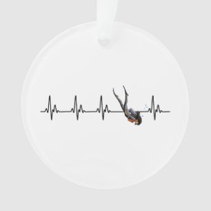 Ornamento Senhoras SCUBA Diving Heartbeat
