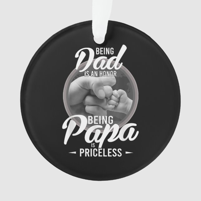 Ornamento Ser Vovô É Uma Honra Ser PaPa Não Tem Preço (Frente)