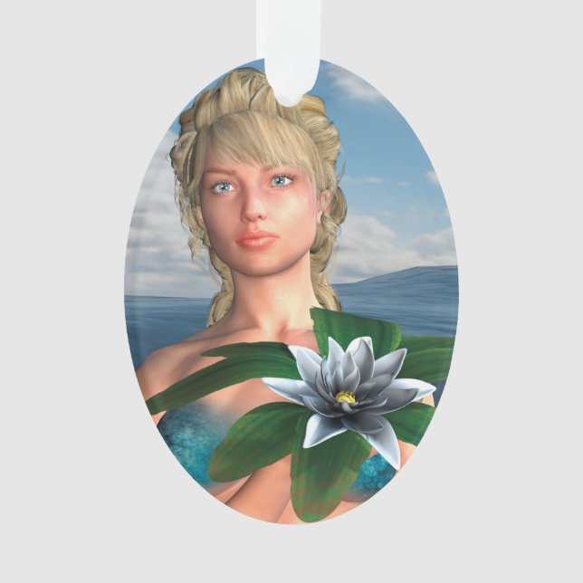 Ornamento Sereia com Flor de Nenúfar (Frente)