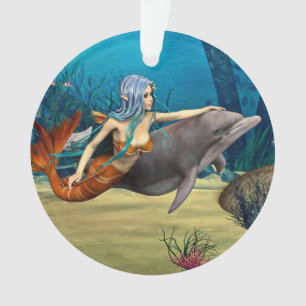 Ornamento Sereia com golfinho