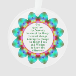 Ornamento Serenity Prayer centrado em 12 pedais de design