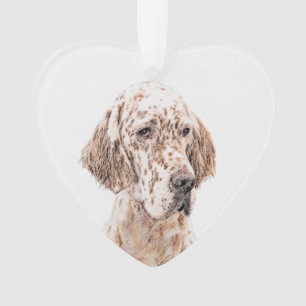 Ornamento Setter Inglês Laranja Belton - Pintura de Cão