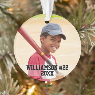 Ornamento Seu Foto Personalizado de Beisebol ou Seu Esporte