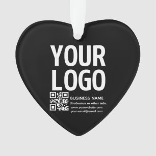 Ornamento Seu logotipo com código QR e texto editáveis