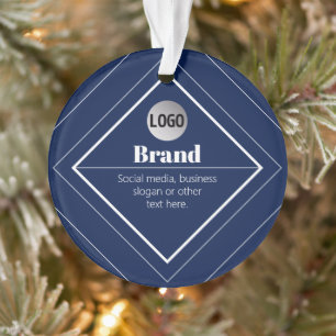 Ornamento Seu Logotipo e Design Moderno Personalizável Azu