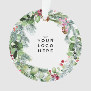 Ornamento Seu logotipo Foto ou Texto Felizes Festas Coroa