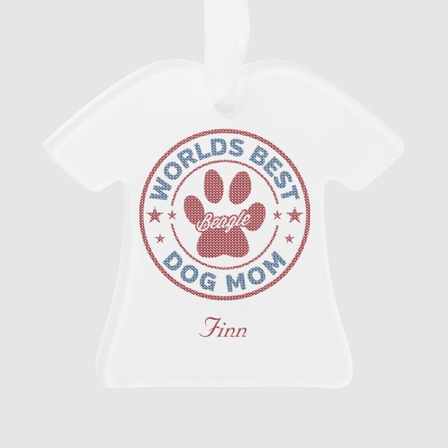 Ornamento Seu nome Cachorro Mãe Beagle Feia (Frente)