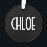 Ornamento Seu Nome, Texto Branco Negrito | Preto<br><div class="desc">Pegando os olhos e moderno.</div>