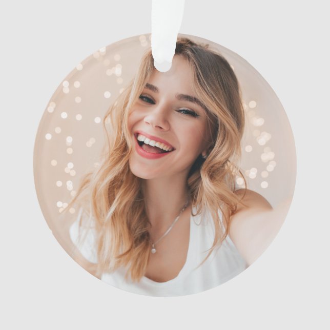 Ornamento Seu rosto no aniversário (Frente)