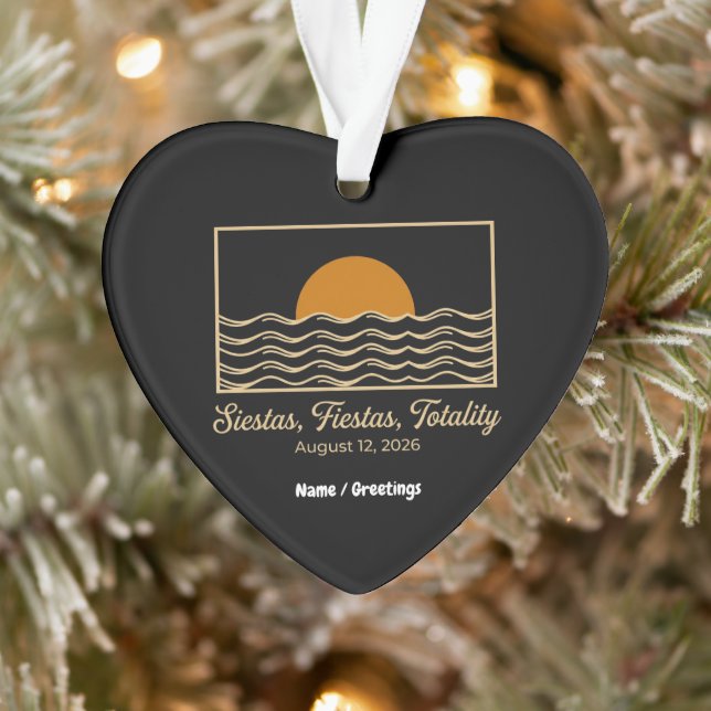 Ornamento Siestas Fiestas Totality Spain Solar Eclipse 2026  (Árvore)