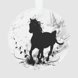 Ornamento Silhueta, cavalo preto