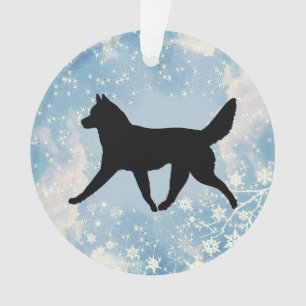 Ornamento Silhueta de Cão de Trineo