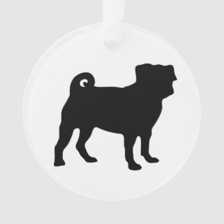 Ornamento Silhueta preta do Pug - design simples do vetor