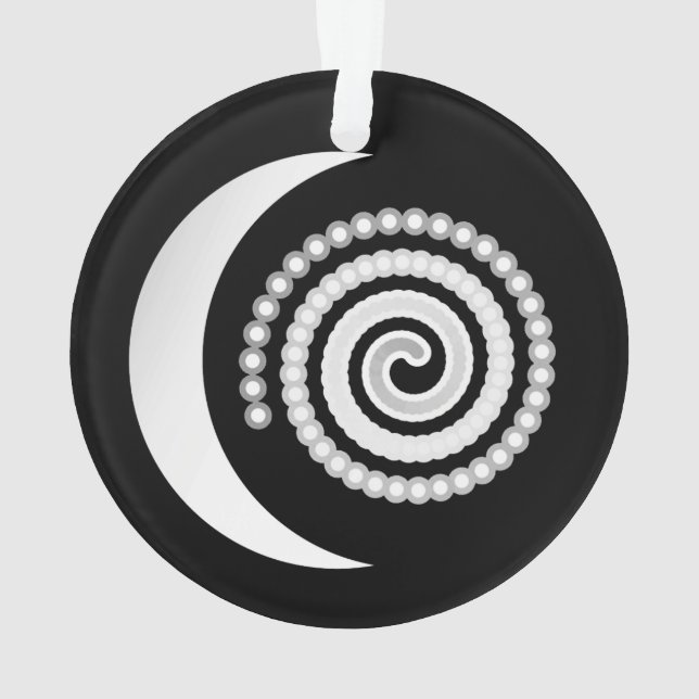 Ornamento Silver Moon Spiral a preto (Verso)
