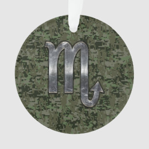 Ornamento Silver Scorpio Zodiac Sinal Camo Digital Woodland