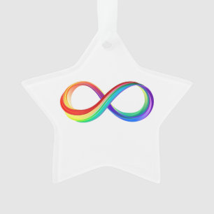 Ornamento Símbolo de Infinidade Arco-Íris em Camadas