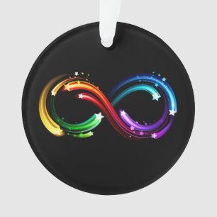 Ornamento Símbolo de infinito de cometas arco-íris