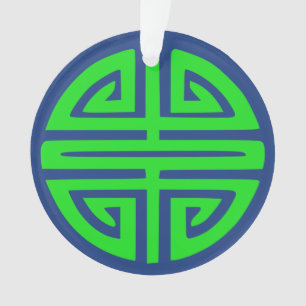 Ornamento Símbolo de prosperidade chinês verde