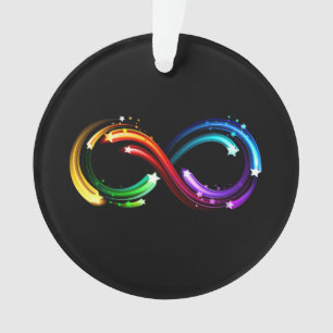 Ornamento Símbolo do infinito de cometas arco-íris