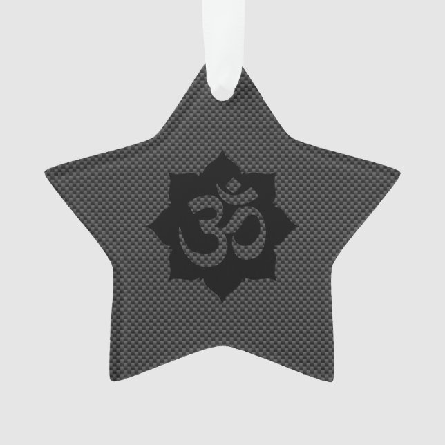 Ornamento Símbolo OM Espiritualidade de Lotus no Estilo de F (Frente)