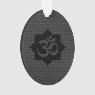 Ornamento Símbolo OM Lotus Espiritualidade em Estilo de Fibr