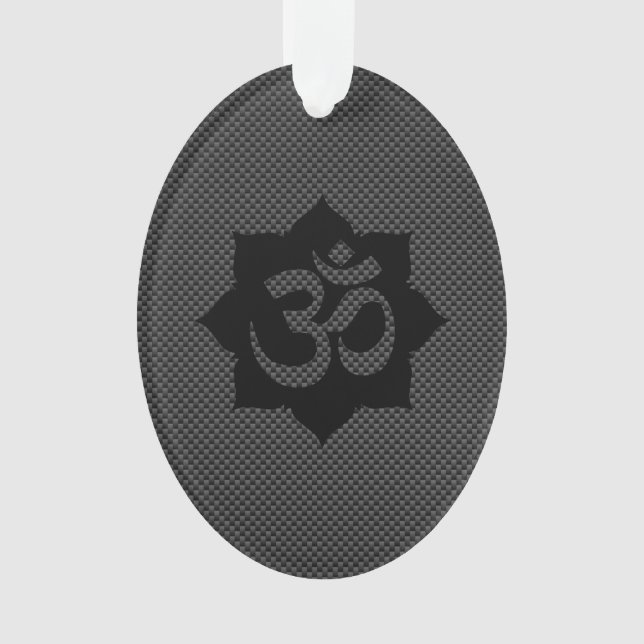 Ornamento Símbolo OM Lotus Espiritualidade em Estilo de Fibr (Frente)