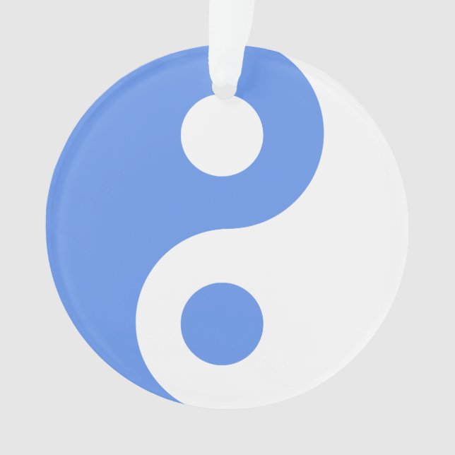 Ornamento Símbolo Yin Yang Azul Centáurea (Frente)
