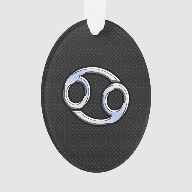 Ornamento Símbolo Zodiac de Estilo Cromo Cancer (Frente)