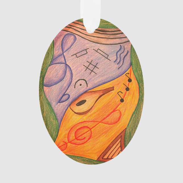 Ornamento Símbolos Musicais Clef de Árvore de Natal