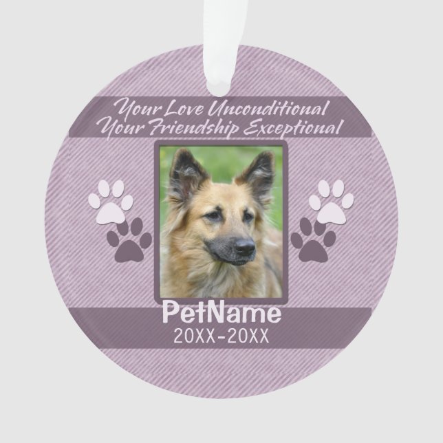Ornamento Simpatia Pet de Amor Incondicional Personalizada (Frente)
