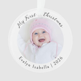 Ornamento Simple Minimalist Elegant Baby's First Christmas