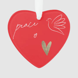 Ornamento Simple Peace & Love Dove Photo Christmas Card