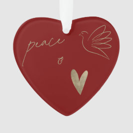 Ornamento Simple Peace & Love Dove Photo Christmas Card