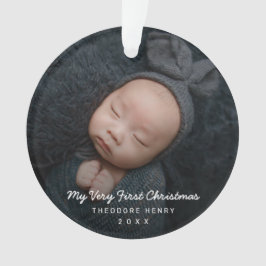 Ornamento Simples Foto do bebê moderno Meu Primeiro Natal